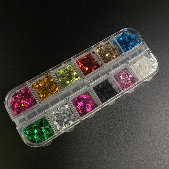 Star Shape Nail Art Glitter Flakes 3D - Picture 1 of 4